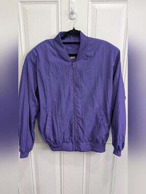 3/$50 Vintage 80s/90s Perspective Purple Nylon Bomber/Windbreaker Jacket Ptp 24"